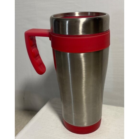 Honda Travel Mug Stainless Steel With Red Plastic Handle & Lid - Picture 4 of 9